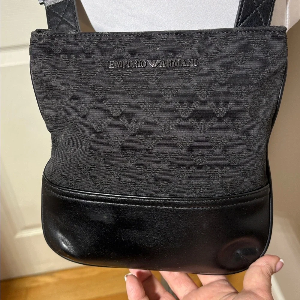 Emporio Armani Y4M234 YO22V Men’s Jacquard Logo Print Cross Body Messenger Bag